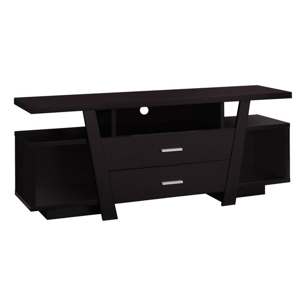 Monarch Specialties Tv Stand, 60 Inch, Console, Storage Drawers, Living Room, Bedroom, Laminate, Brown I 2720